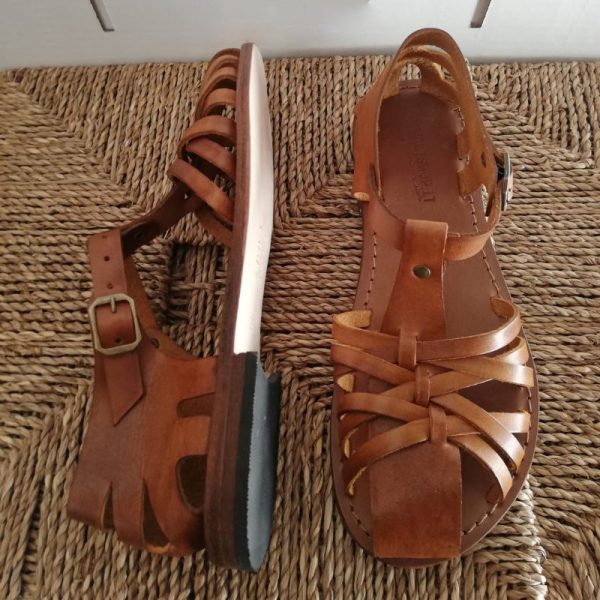 sandali donna cuoio
