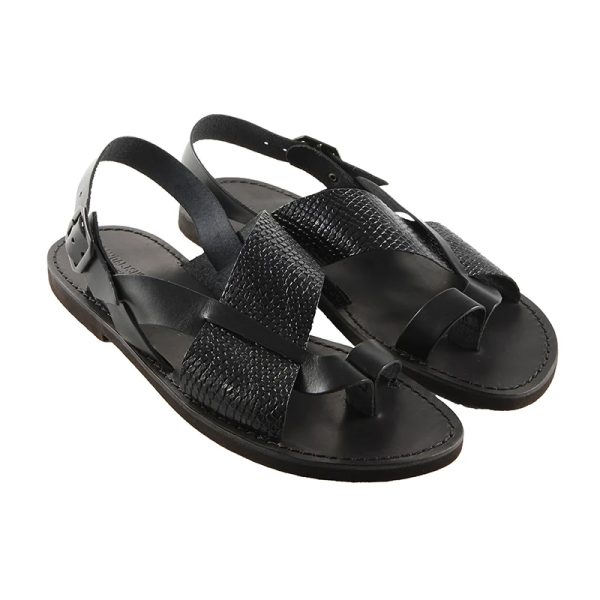 Men s Carrarmato Strappy sandals in Black Sandalishop