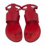 sandali gladiatore donna in pelle martite rosso
