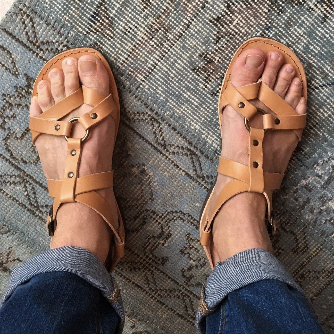 Sandali in cuoio naturale discount