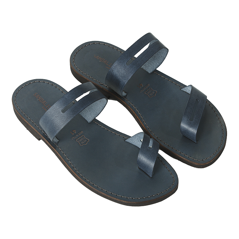 Sandalo artigianale infradito Sbagliato Blu Marine da uomo Sandalishop