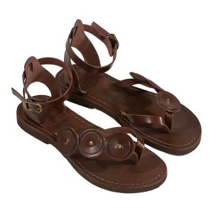Sandali in cuoio artigianali da donna Oregon marrone