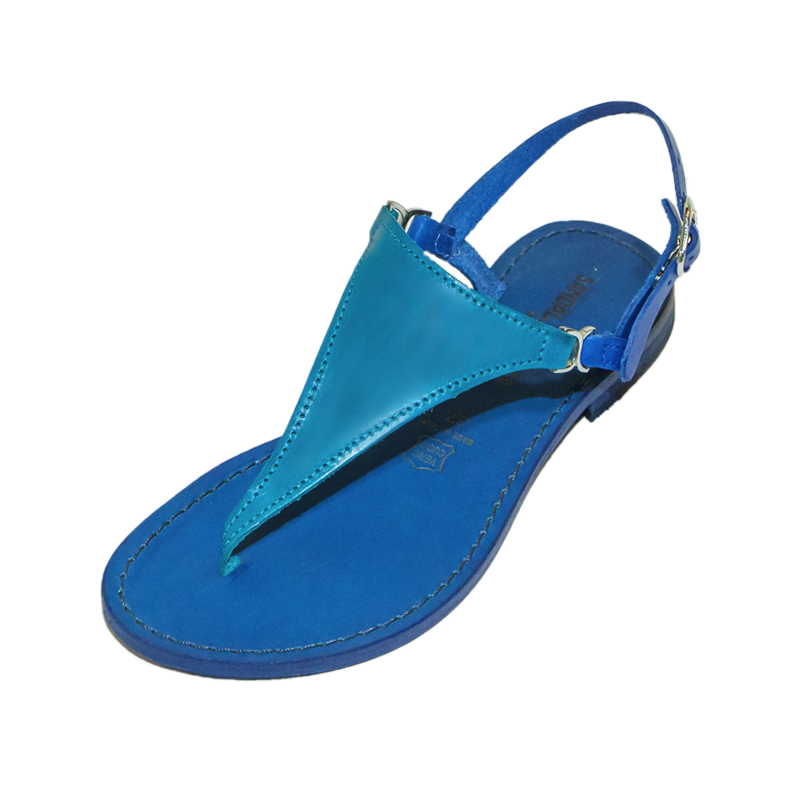 Women s Bikini Strappy sandals in Blue Turquoise Sandalishop
