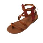 Sandalo gladiatore Capri cognac rosso da donna