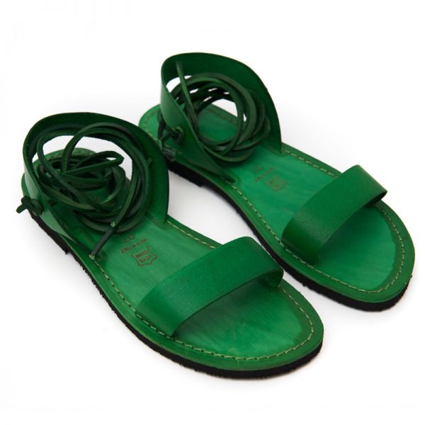 Green lace up sandals sale