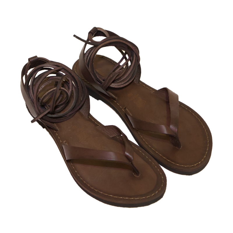 Discover 68+ dark brown lace up sandals - dedaotaonec